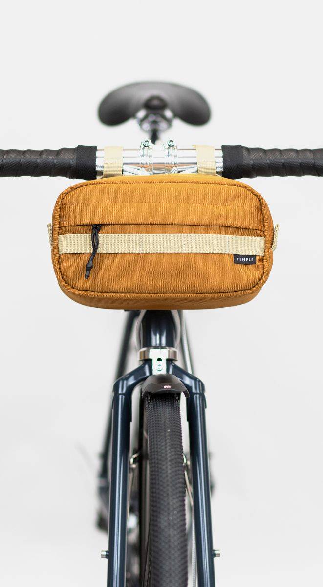 PANIER VELO,Black--Sac de guidon de bicyclette isotherme avec bande